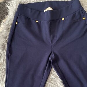 Michael Kors Navy Leggings with Gold Accents